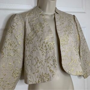 Chico's Gold Silk Floral Women's Blazer